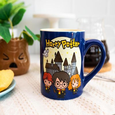Harry Potter Chibi Trio Scene Ceramic Mug  Holds 14 Ounces Image 2