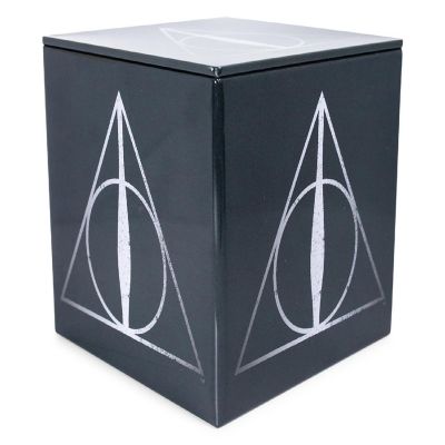 Harry Potter Deathly Hallows Tin Storage Box Cube Organizer with Lid  4 Inches Image 1