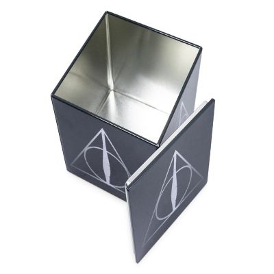 Harry Potter Deathly Hallows Tin Storage Box Cube Organizer with Lid  4 Inches Image 1