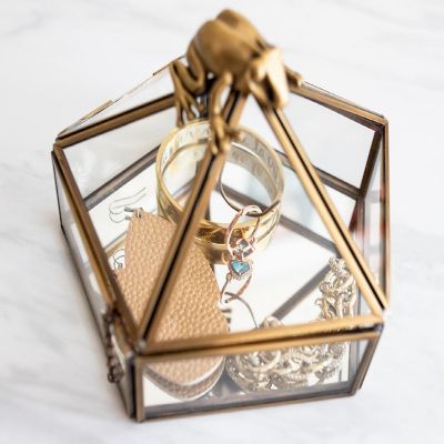 Harry Potter Gold Chocolate Frog Jewelry Box Storage Case Organizer Image 3