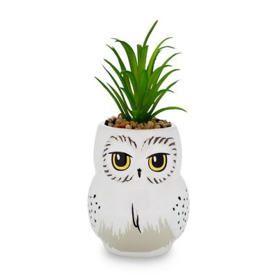 Harry Potter Hedwig 3-Inch Ceramic Mini Planter with Artificial Succulent Image 1