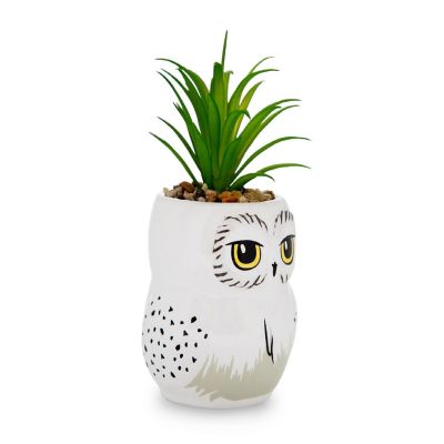 Harry Potter Hedwig 3-Inch Ceramic Mini Planter with Artificial Succulent Image 1