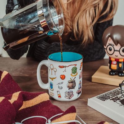 Harry Potter Hogwarts All Over Icons Destination Ceramic Camper Mug  Holds 20 Ounces Image 3