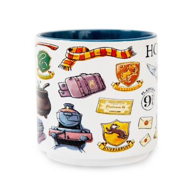 Harry Potter Hogwarts Allover Icons Ceramic Stacking Mug  Holds 13 Ounces Image 1