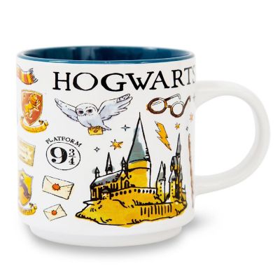 Harry Potter Hogwarts Allover Icons Ceramic Stacking Mug  Holds 13 Ounces Image 2