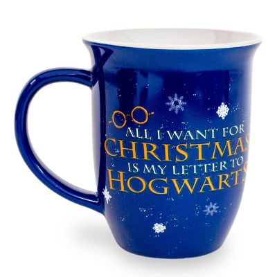 Harry Potter Hogwarts Christmas Wide Rim Ceramic Mug  Holds 16 Ounces Image 1