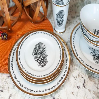 Harry Potter Hogwarts House Logos 16-Piece Ceramic Dinnerware Set Image 1