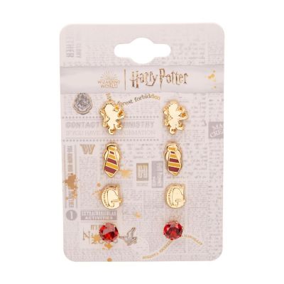 Harry Potter House Gryffindor 4-Piece Stud Earring Set Image 1