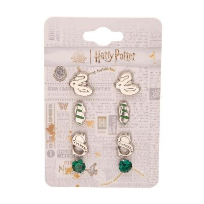 Harry Potter House Slytherin 4-Piece Stud Earring Set Image 1