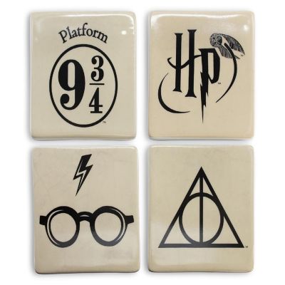 Harry Potter Icons Ceramic Square Drink Coasters  Set of 4 Image 1