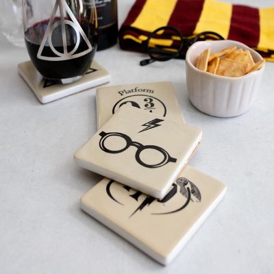 Harry Potter Icons Ceramic Square Drink Coasters  Set of 4 Image 3