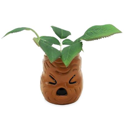 Harry Potter Mandrake Face 6-Inch Ceramic Planter with Artificial Succulent Image 1