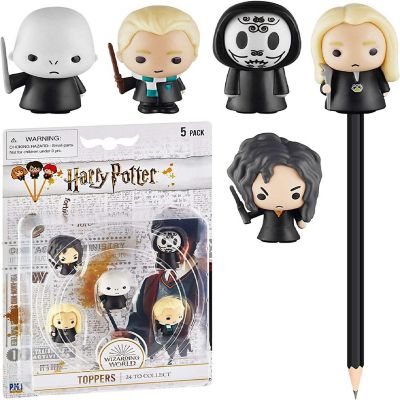 Harry Potter Pencil Toppers 5pk Bellatrix Death Eater Voldemort Lucius Draco PMI International Image 1