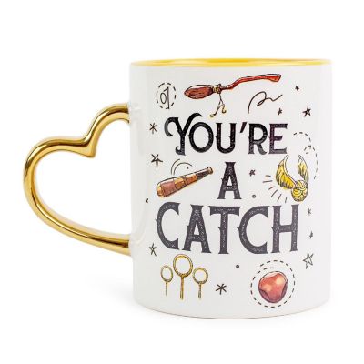 Harry Potter Quidditch "You're A Catch" Sculpted Handle Ceramic Mug  14 Ounces Image 1