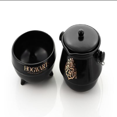 Harry Potter Tea-For-One Cauldron Teapot And Cup Set  Featuring Hogwarts Crest Image 2
