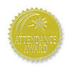 Hayes Publishing Gold Foil Embossed Seals, Attendance Award, 54 Per Pack, 3 Packs Image 1