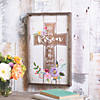He Is Risen Floral Cross Wall Sign Image 1