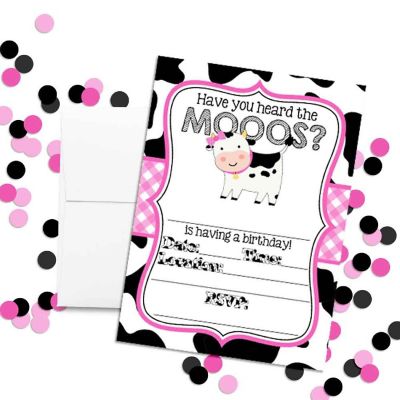 Heard The Moos Pink Invitations 40pc. by AmandaCreation Image 2