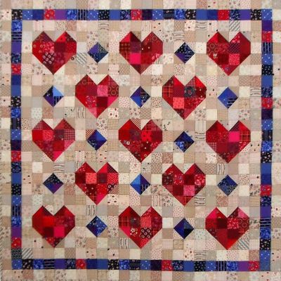 Heart Throb Quilt Pattern, 3 sizes Valentine- Quilt Woman Image 1