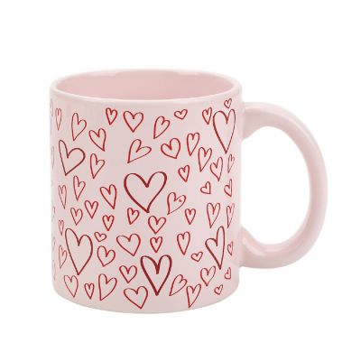 Hearts Pink 16 Oz Ceramic Mug Image 1