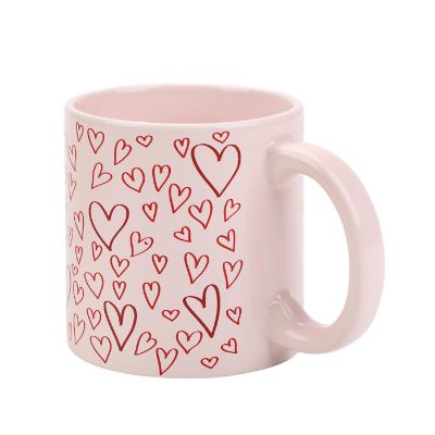 Hearts Pink 16 Oz Ceramic Mug Image 1