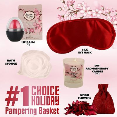 Heaven & Earth - Deluxe 25-Piece Gift Basket Cranberry & Cherry Blossom Spa Bath and Body Luxury Gift Set Image 3
