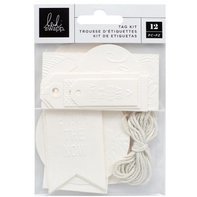 Heidi Swapp Art Walk Embossed Tag Kit 12/Pkg-White Image 1