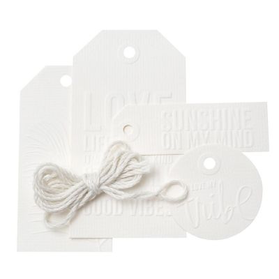 Heidi Swapp Art Walk Embossed Tag Kit 12/Pkg-White Image 1