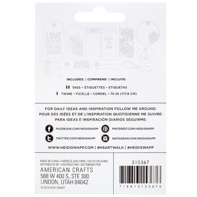 Heidi Swapp Art Walk Embossed Tag Kit 12/Pkg-White Image 2