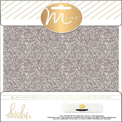 Heidi Swapp Minc Glitter Sheets 6"X8" 4/Pkg-Silver Image 1