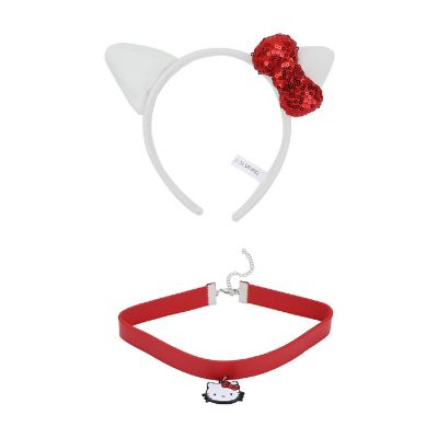 Hello Kitty Costume Ready Cosplay Set with Headband and Collar Image 1
