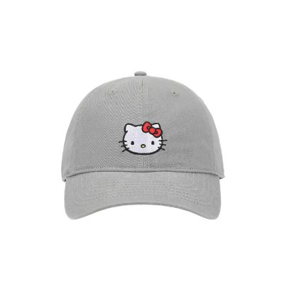 Hello Kitty Embroidered Character Gray Unstructured Baseball Cap Image 1