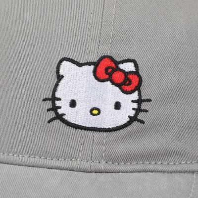 Hello Kitty Embroidered Character Gray Unstructured Baseball Cap Image 2
