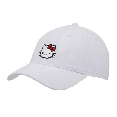 Hello Kitty Embroidered Character White Unstructured Baseball Cap Image 1