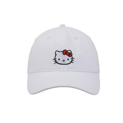 Hello Kitty Embroidered Character White Unstructured Baseball Cap Image 1