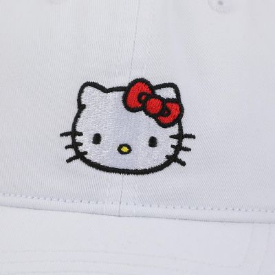 Hello Kitty Embroidered Character White Unstructured Baseball Cap Image 2