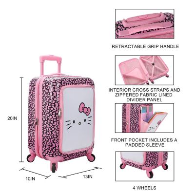 Hello Kitty Face &amp; Bow 20" Hardside Rolling Luggage Image 1