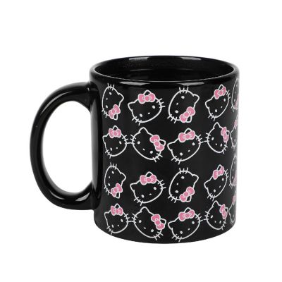 Hello Kitty Face Outlines 16 Oz Heat-Reactive Black Ceramic Mug Image 2