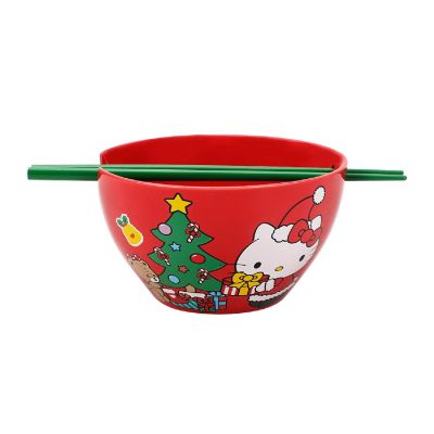 Hello Kitty Happy Holidays 20 Oz Red Ramen Bowl Image 1