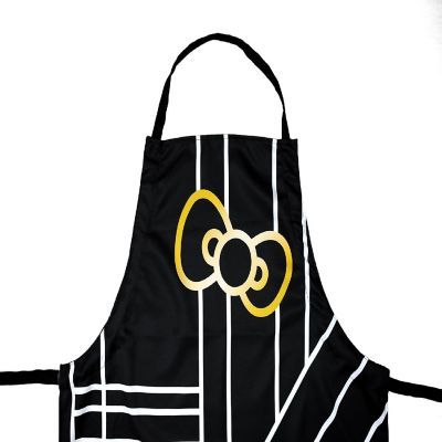 Hello Kitty Pinache Black and Gold Adult Kitchen Apron Image 1