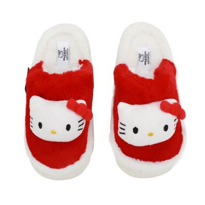 Hello Kitty Plush Character Heads Women's Brown Mules-Medium Image 1