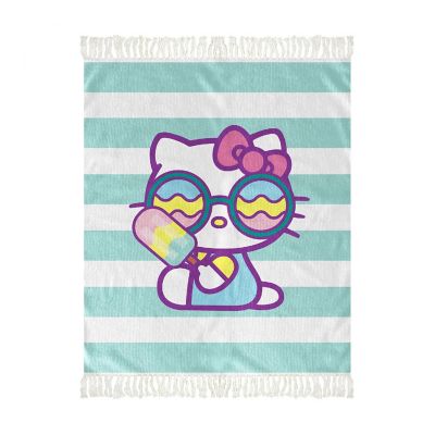 Hello Kitty Popsicle 50 x 60 Inch Beach Throw with Tassels Image 1