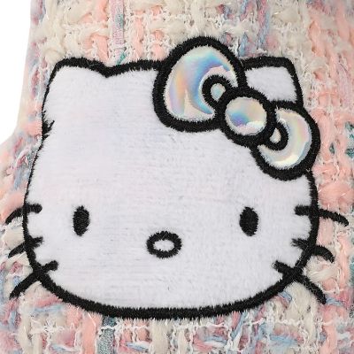 Hello Kitty PVC Sequin Character Patch Women's Gray Tweed Mules-Small Image 2