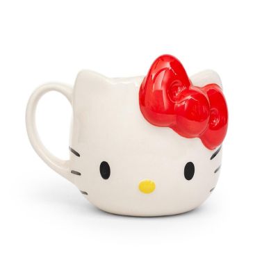 Hello Kitty Red Bow Ceramic 3D Molded Mug  Holds 22 Ounces Image 1