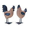 Hen And Rooster (Set Of 2) 9"H Resin Image 1
