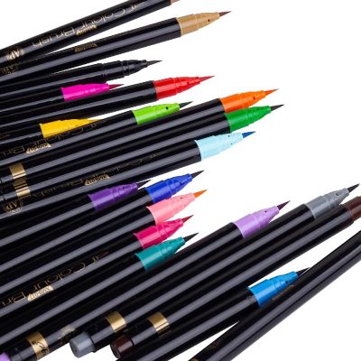 Hibiscus Collective Art Supplies Watercolor Brush Pens 20 Colors  Watercolor Pad Ideal Calligraphy Pens Image 1