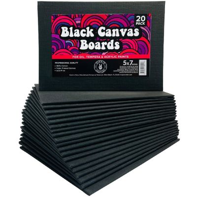 Hippie Crafter 20 Pk Black Canvas Boards Image 1