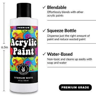 Hippie Crafter 8oz Acrylic Paint White Image 1