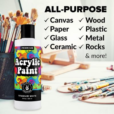 Hippie Crafter 8oz Acrylic Paint White Image 3