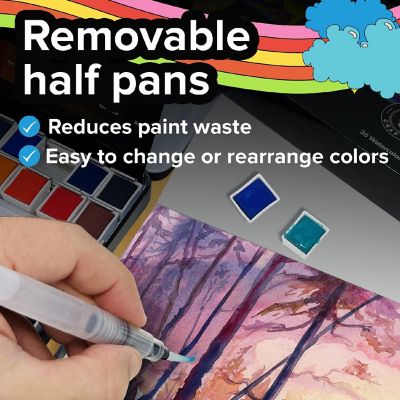 Hippie Crafter Premium Watercolor Paint Set 36 Colors Image 2